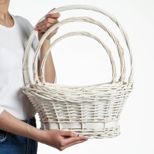A set of wicker baskets, IVA 48 × 36 × h = 21/17 (50), 41 × 30 × H = 19.5/16 (45), 34 × 24 × H = 18/15 (40), 3pcs