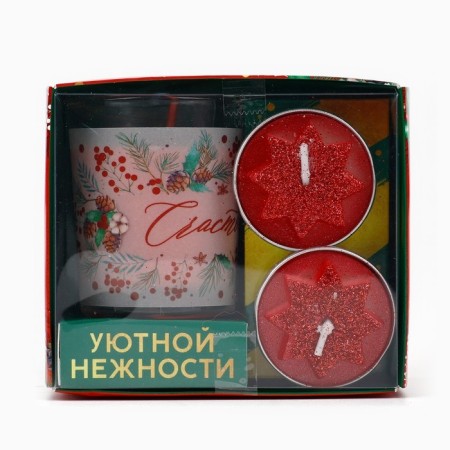 New Year's candles "New Year: Happiness", set of 3 pcs.-6