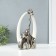 Souvenir Ceramics "Family Elephants. Oval" White with silver 6.5x17x28.5 cm
