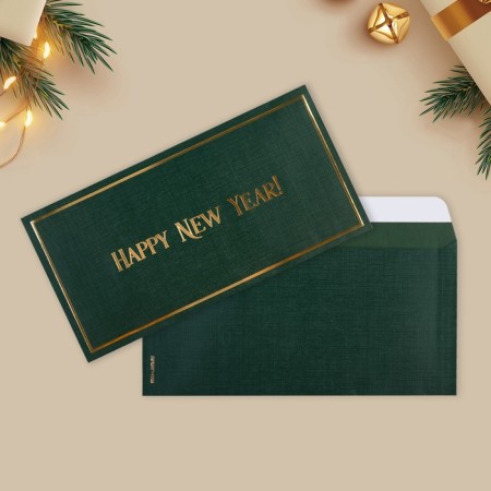 A set of gift envelopes "Happy New Year", 10 pieces, embossing, 22 x 11 cm, New Year-11