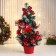 Christmas tree decor "Festive" bow Cell flower, 20x58 cm, red