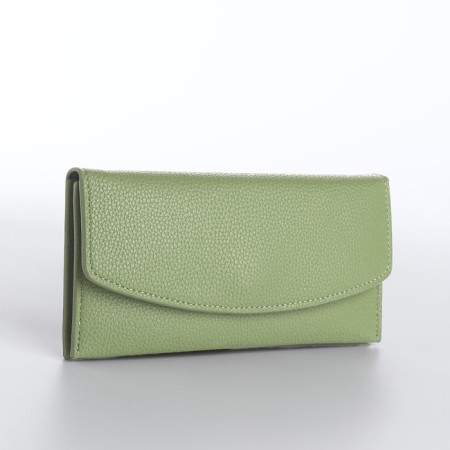 Women's wallet on magnet, green color
