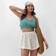 Топ укороченный женский MIST Muslin размер XS, цв. бирюзовый