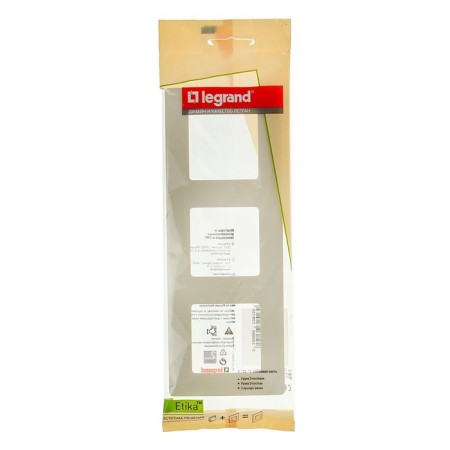Frame Legrand Etika 672513, three -seater, ivory-2