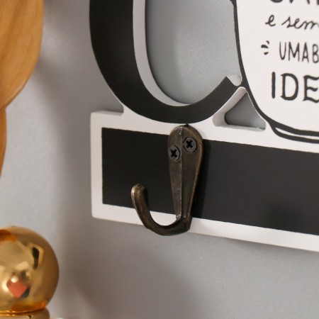 Hooks decorative wood "coffee is always a great idea" 23x9.5x3.5 cm-2