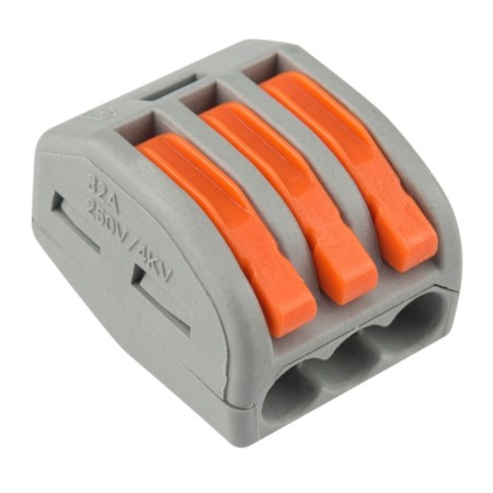 Universal terminal Rexant QMC 222-413, 3-wire, gray, 0.08-2.5/4 mm2, 20 pcs