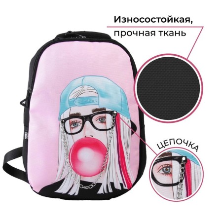 School backpack, ergonomic back Art Hype Girl, 39x32x14 cm-4