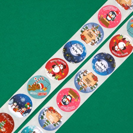 Stickers in the roll "Funny New Year", 500 pcs, 2.5 x 2.5 cm-2
