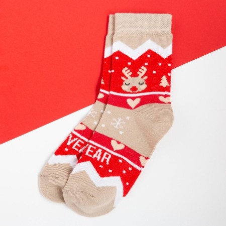 New Year's socks KAFTAN "New Year" pr 14-16, beige