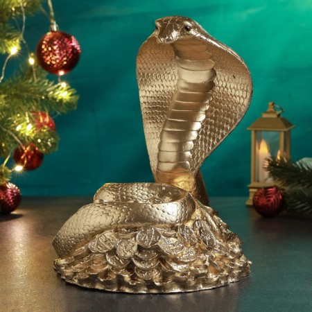 Figure "Snake of Cobra on Money" 25x18cm, gold-1