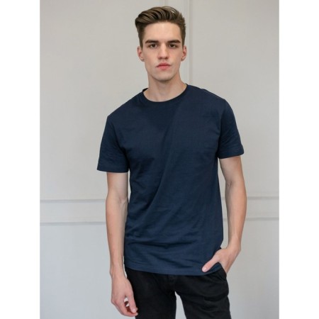 Male T-shirt, size 44, dark blue color-3