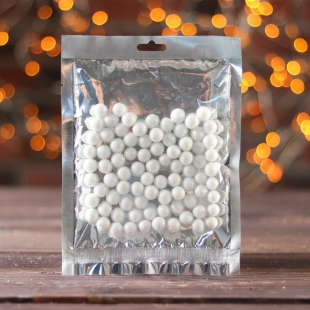 Figure for crafts and decor "Shar", set of 80 pcs., Size 1 pc. 0.4 - 0.7 cm, white color-1