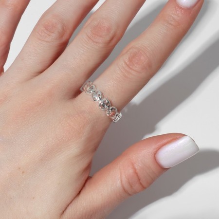 Ring "Trend" emoticons, silver color, dimensionless-1