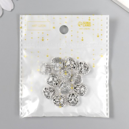 Busina for creativity Metal "Leo" silver G240B1187 1.2x1.1 cm-4