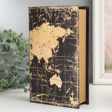Safe-book wood to the leatherette "Golden Card" 21x13x5 cm-1