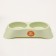 Double plastic bowl 2 x 250 ml, 28 x 16 x 5 cm, green