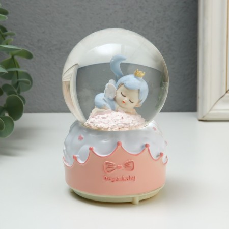 Souvenir Polystone Water Ballion Music, Light "Sleeping Angel" MIX 8x8x12 cm-3