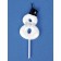 Candle for Cake "Gentleman", number "8", white