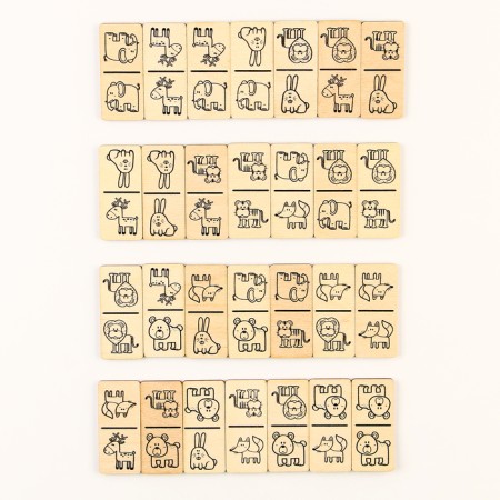 Domino wooden "animals" 28 chips 60x27 mm-1