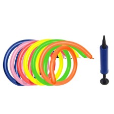 A ball for twisting 160, set of 12 pcs. + pump, mix color