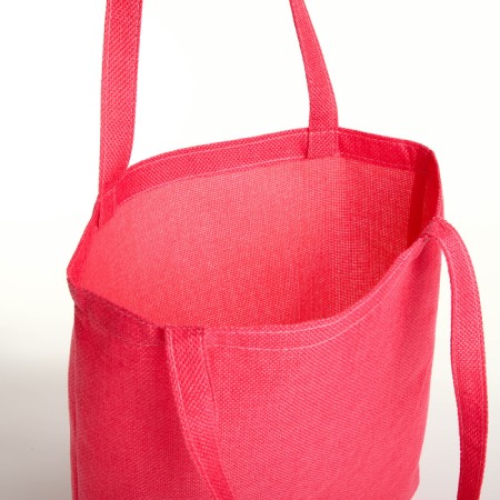 Shoper bag without fastening, from textiles, pink color-3