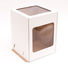 Box for cake 2 windows, without handles, 22 x 22 x 30 cm