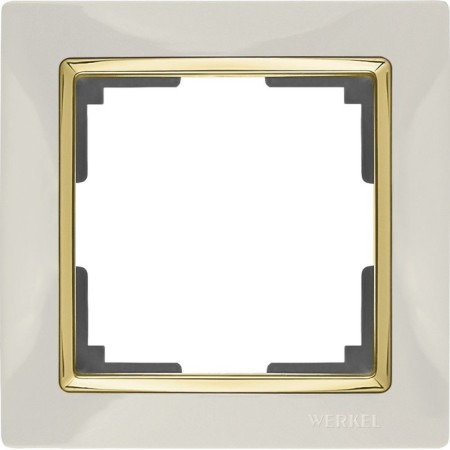 Frame for 1 post WL03-FRAME-01-IVORY-GD, color gold, ivory