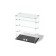 Smail window, 3 inclined shelves, 600 × 300 × 700, chipboard, glass, gray color.