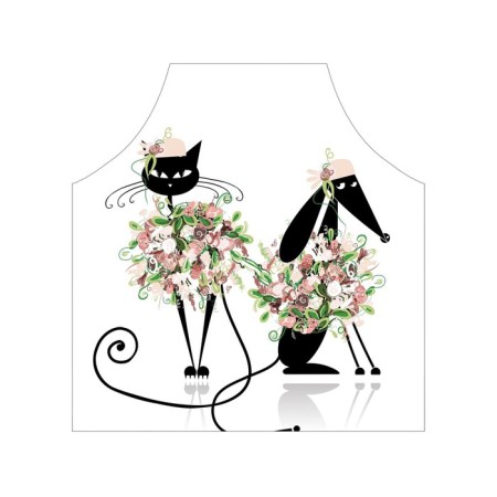 Apron of a kitchen with a photo print "Flower pets", adjustable, size OS-2