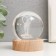 Souvenir glass backlight "Two dolphins" d = 6 cm stand wood, usb 6.5x6.5x7.5 cm