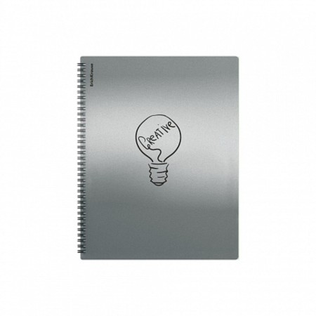 Folder 30 inserts on spirals, A4, 600 μm, Erichkrause "Ice Metallic Ideas", texture "Sand", gray, mix-3