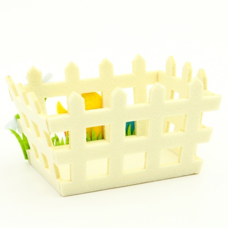 Easter decor of white basket "Chicken" 10x16x9 cm-1