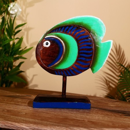 Souvenir "Blue Fish" tree on a stand 25x7x33 cm-3