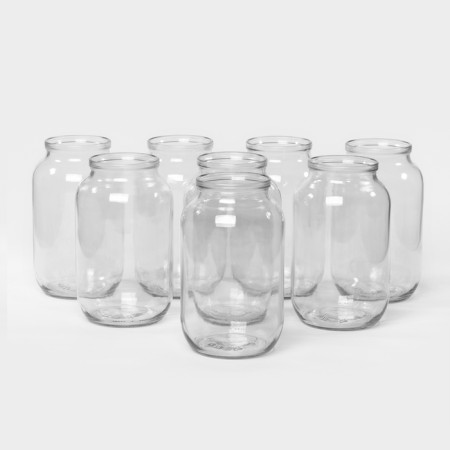 A set of glass cans for conservation, SKO-82 mm, 1.5 l, 8 pcs