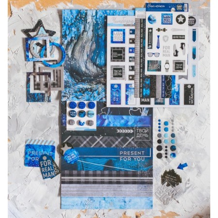 A set of scrapbooking "Man Rules" with foil, 12 pcs, 30 x 30 cm, 250 g/m²-10