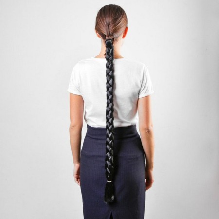 Braid on elastic band, 80 cm, black color-1