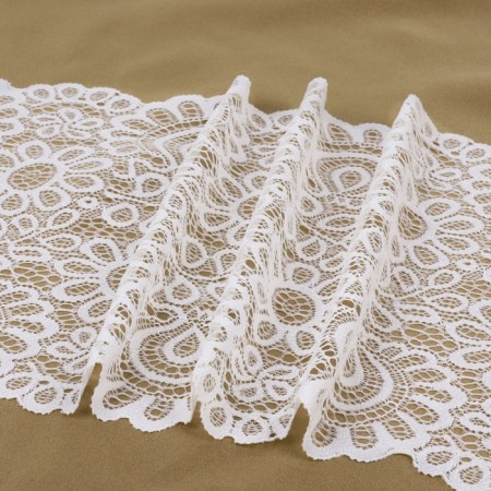 Lace elastic fabric, 190 mm × 2.7 ± 0.5 m, milk color-2