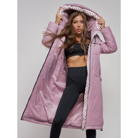 Coat insulated winter female, size 44, purple color-9