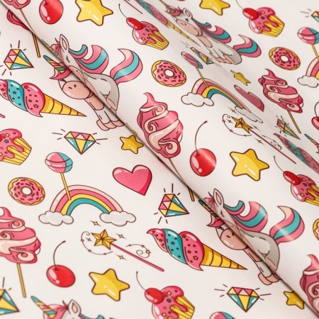 A set of packaging paper, glossy "unicorns", 50 × 70 cm, 2 sheets-1