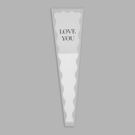 Packet stoop for flowers, "feelings", 12.5+4x45 cm, white