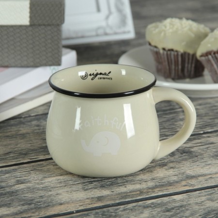 Ceramic "Dreams" mug, 250 ml, pattern and color mix-6
