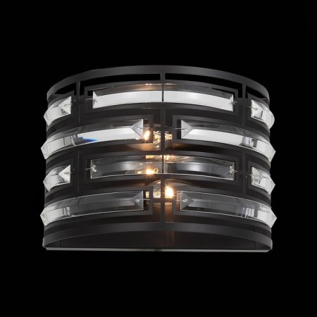 Sconces st. SL665.401.02. Chiarezza. 2x40 watts, E14, 27.5x19.2 cm, black color-1