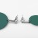 Earrings Assorted "Art" line, green color in silver
