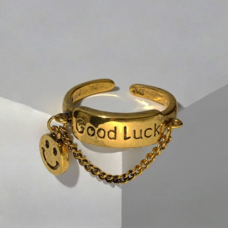 The ring "smile" chains, the color of black gold, dimensionless-3