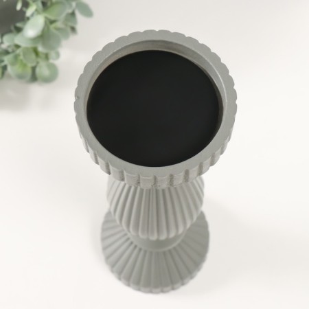 Summary tree for 1 candle "corrugation" gray 9.7x9.7x27 cm-1