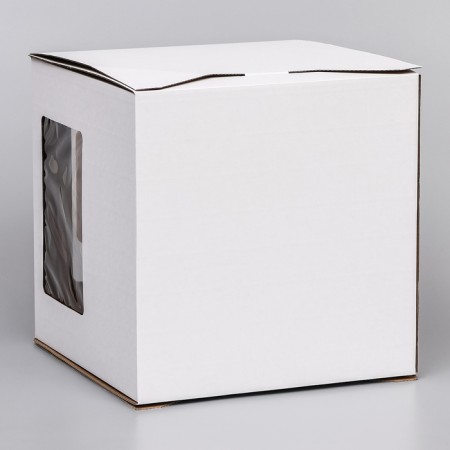 Box for cake 2 windows, with handles, white, 28 x 28 x 28 cm-2