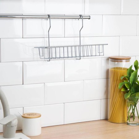 Rectangular railway shelf, 1 tier, 30 × 12 × 20.5 cm, d = 25 mm, chromium color-1