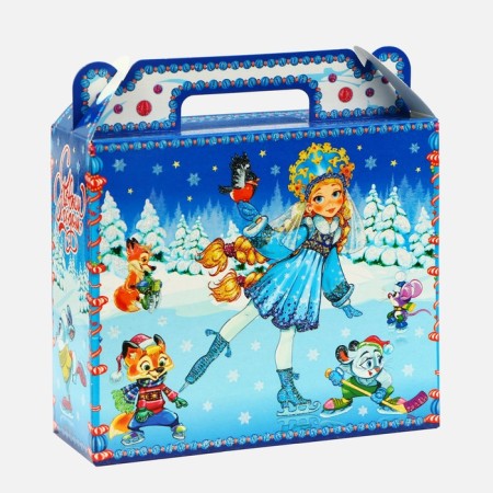 New Year. Gift box New Year's suitcase Small "Winter Fun" 17.3 x 6.5 x 15 cm.-1
