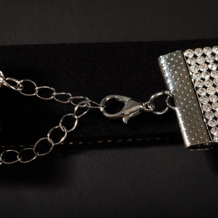 Choker "Grace of sparks" is medium, black-silver color, l = 31 cm-1