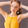 Earrings plastic "Vivien" lemons, yellow-white color